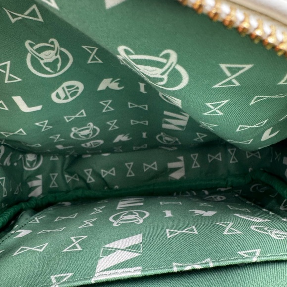 Green and White Backpack with Gold Horns - Picture 6 of 7